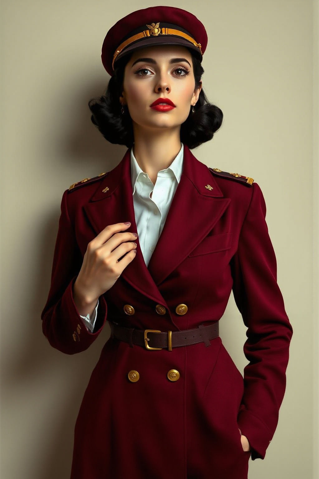 Vintage Elevator Girl in Formal Attire