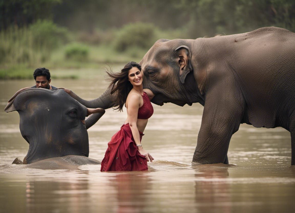 Kareena Kapoor Khan Bathes an Elephant