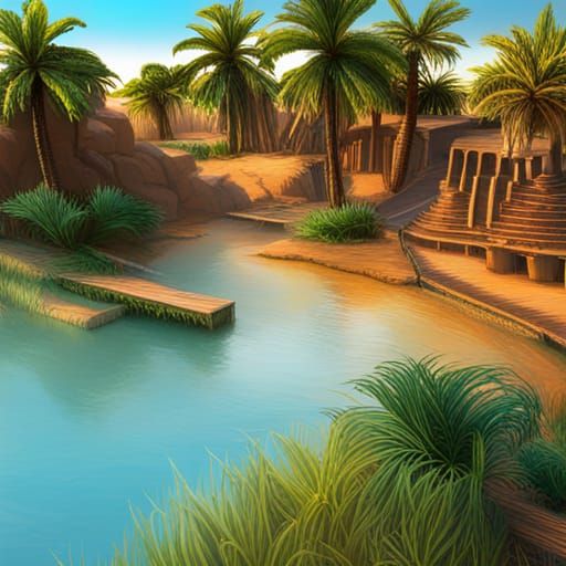 Hyperrealistic Nile River Splash Art