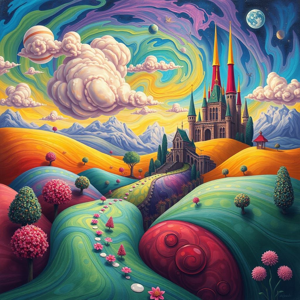 Vibrant Candyland Wonderland with Crystal Spires