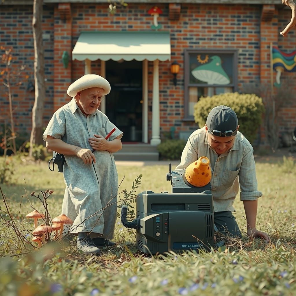 Hyperreal Forest Computer with Chewing Gum Bungalow