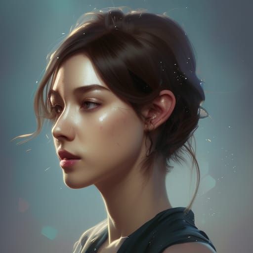 Hyperdetailed Portrait of Cute Person in Art Nouveau Style