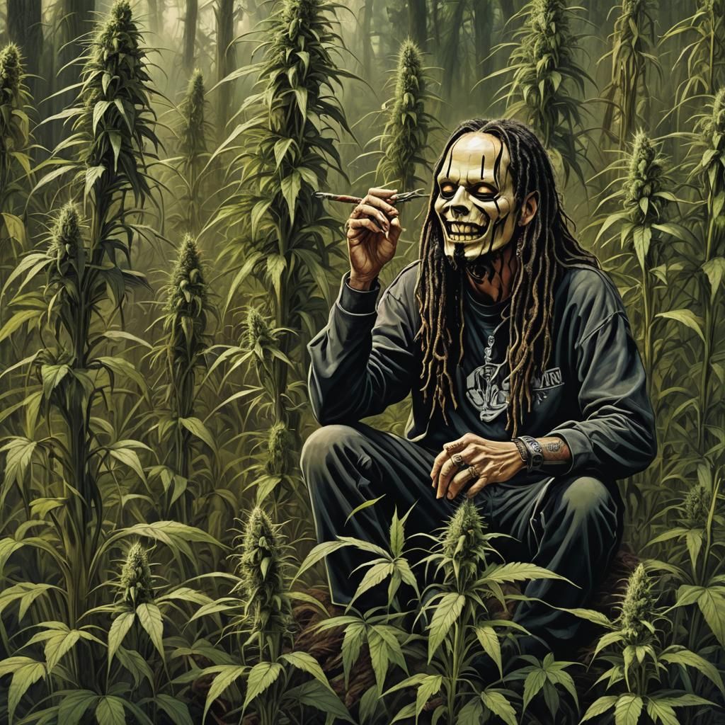 Sinister Weed Trip with Korn in Gothic Horror Style
