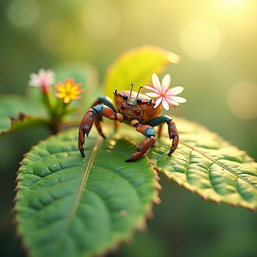 Oversized Crab Perched on a Tropical Tree