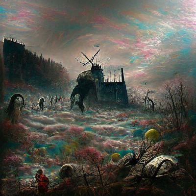 Post-Apocalyptic Horror Wonderland: Doré and Rutkowski Style