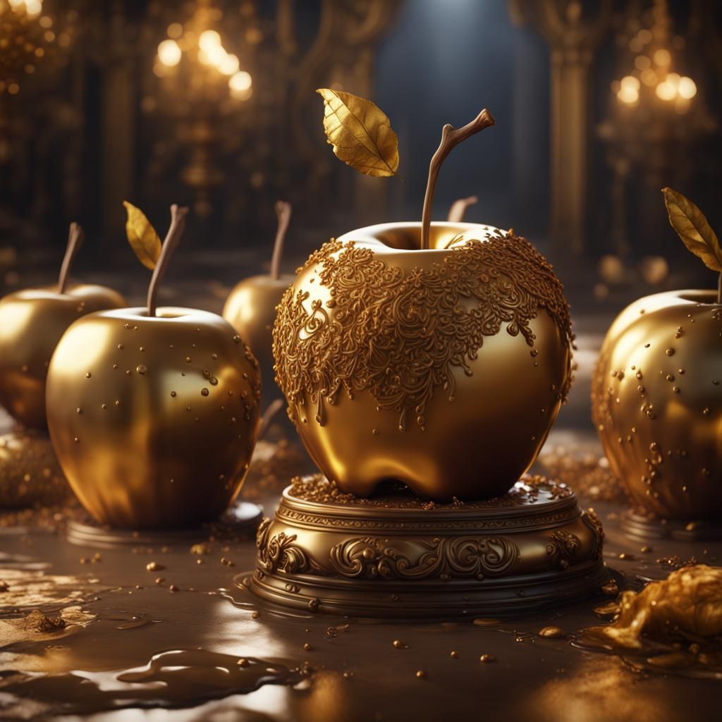 Fantastical Golden Caramel Apple Concept Art