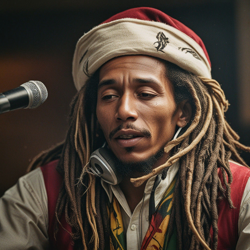 Hyperrealistic Bob Marley Portrait in Cinematic Warmth