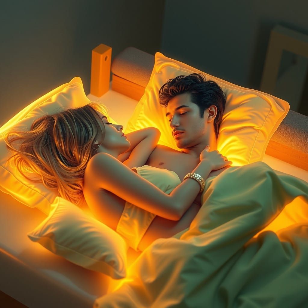 Holographic Couple Slumber in Futuristic Slumber Chamber