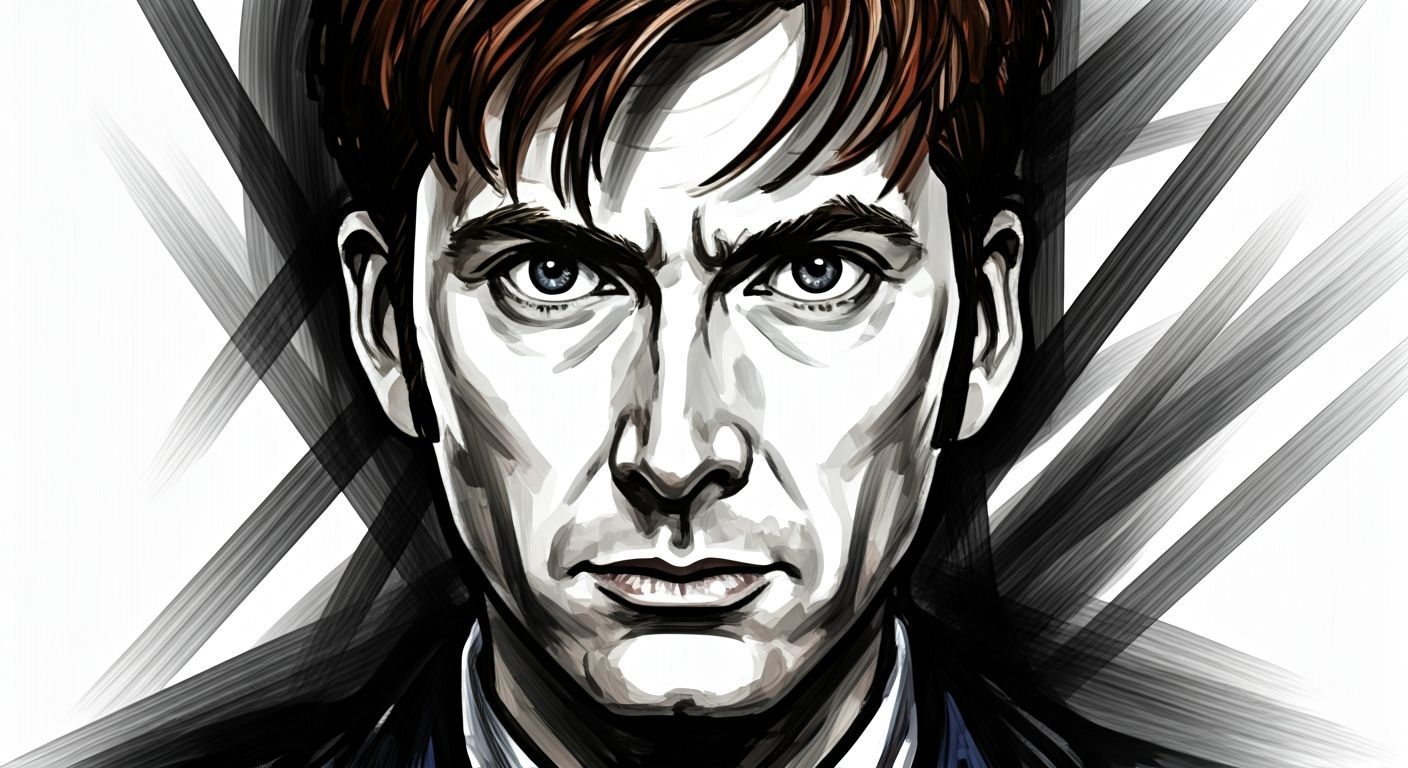 David Tennant as Tenth Doctor in Abstract Portrait Style