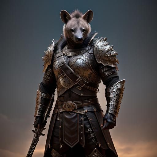 Epic Gnoll Warrior with Spear in Digital Painting