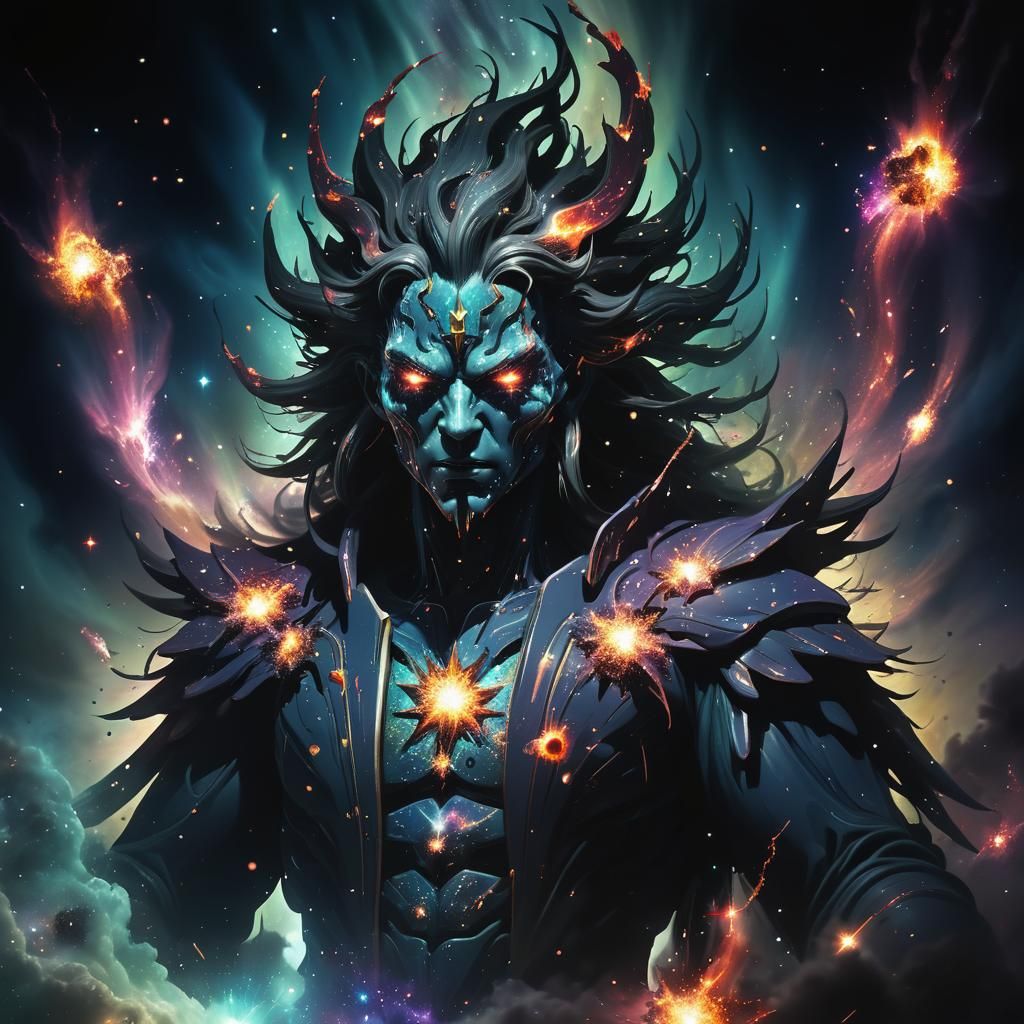 Vibrant Astral Explosion in Matte Painting Style