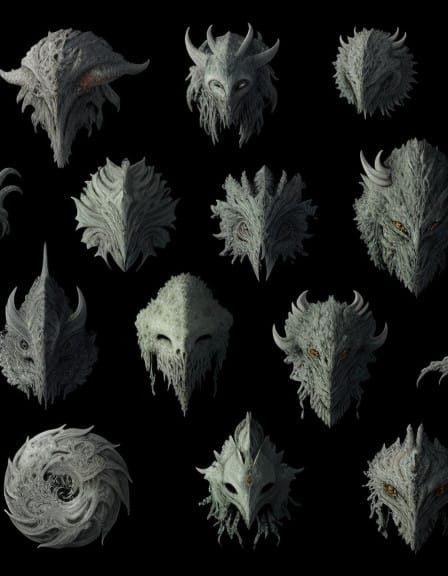 Surreal, Biomechanical Beast Emerges from Dark, Misty Landsc...