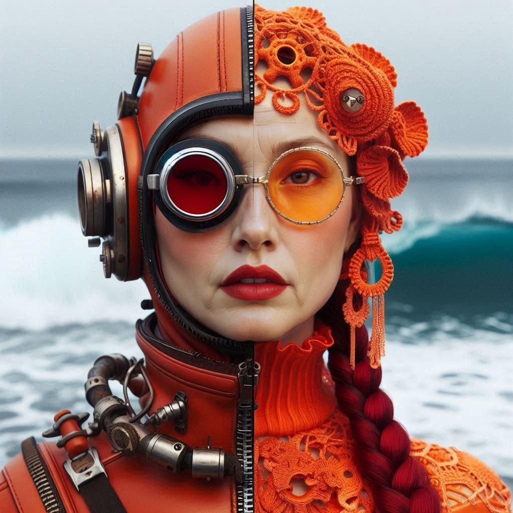 Dreamy Portrait of Woman with Braided Hair