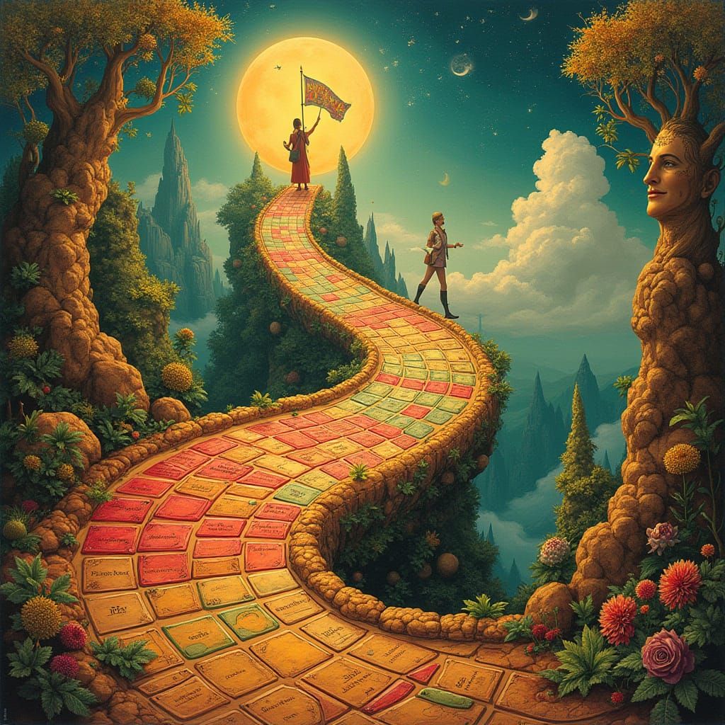 Vibrant Board Game Cover: Happy Ending Journey