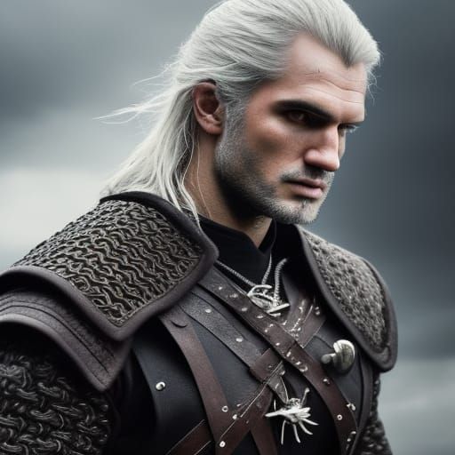 Hyperrealistic Witcher Warrior Portrait in Cinematic Style