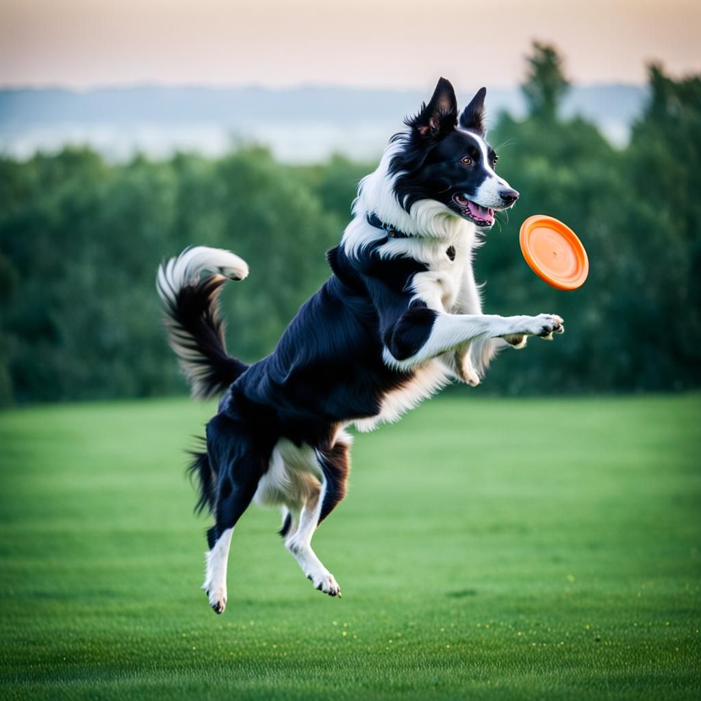 Border Collie Catches Frisbee in Mid-Air