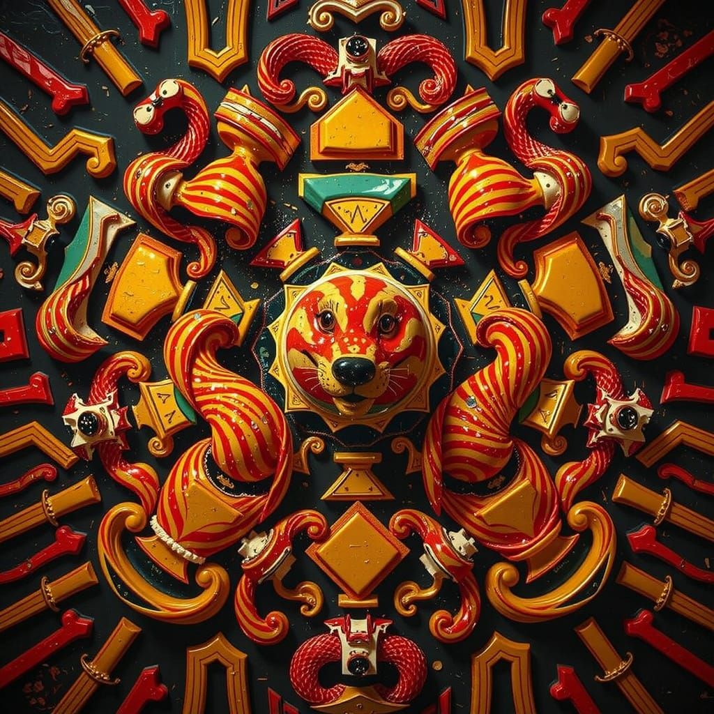 Abstract Gelato Colors Swirling in Dynamic Shapes