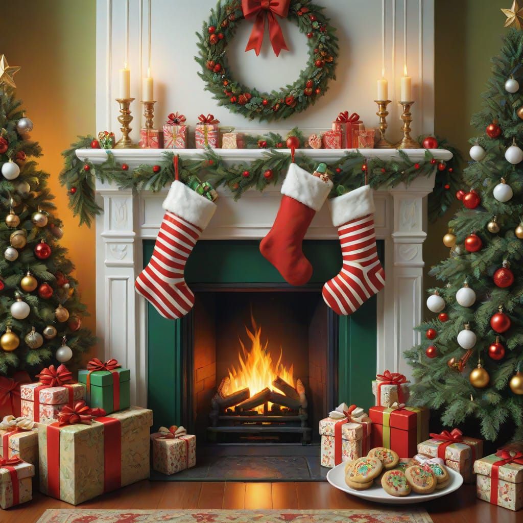 Warm Holiday Scene in Hyperrealistic Style
