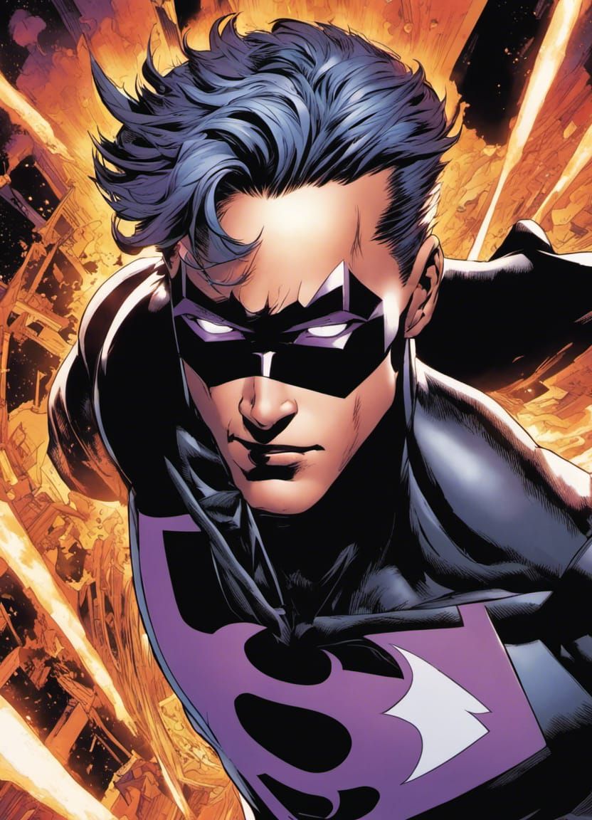 Teen Superhero Comic Book Cover Art