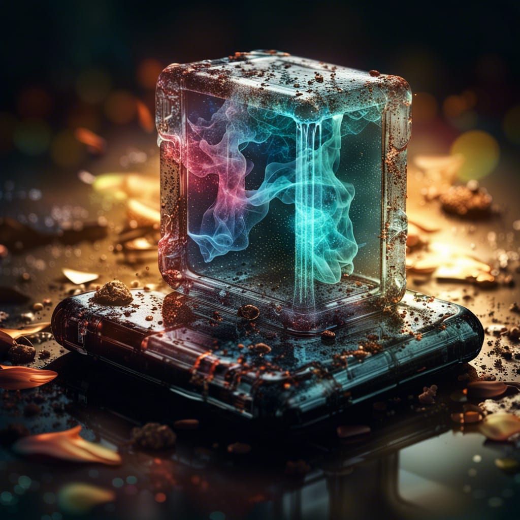 Glowing Glass Brick Phone with Cosmic Energy
