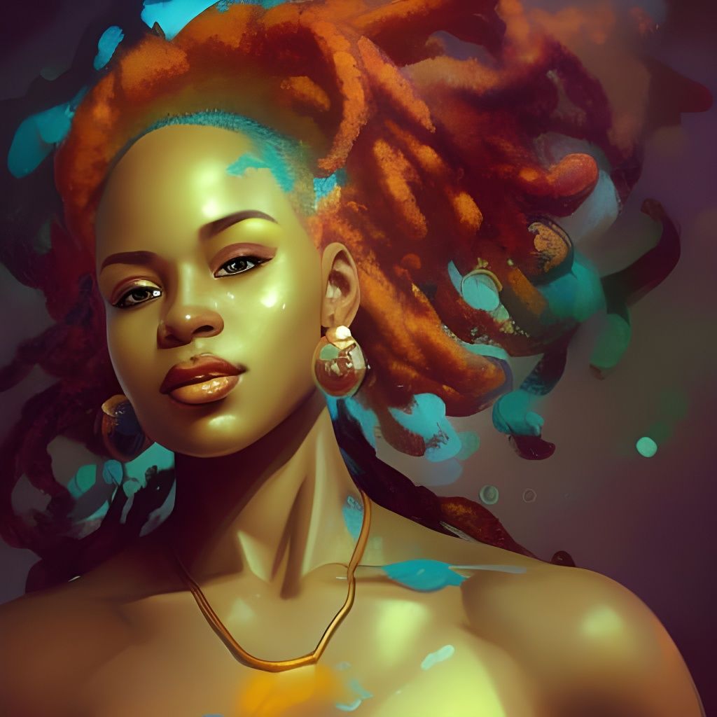 Detailed Portrait of a Jamaican Creole Queen