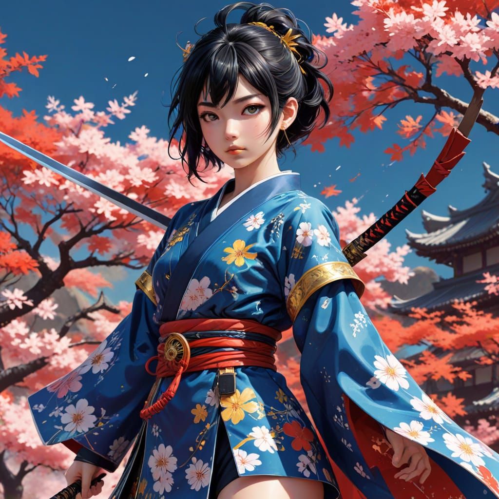 Mystical Warrior Woman in Intricate Armor