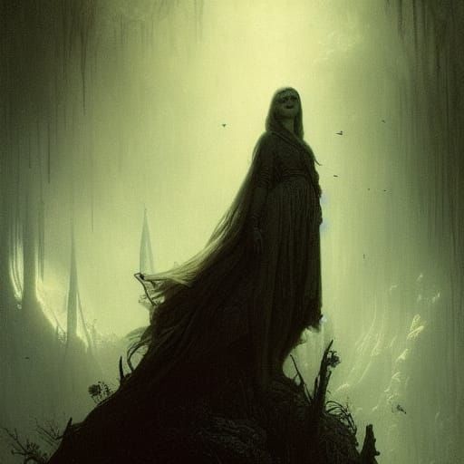 Horrific Wonderland Inspired by Doré and Rutkowski