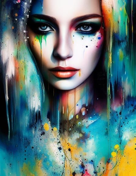 Detailed Portrait in Splash Art Style