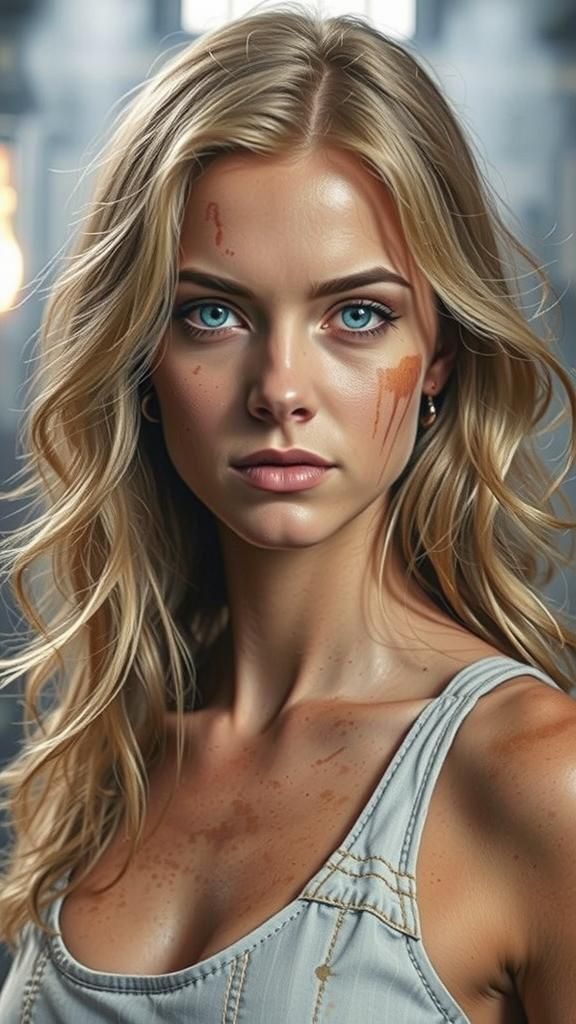 Steel Mill Woman: A Hyperrealistic Portrait