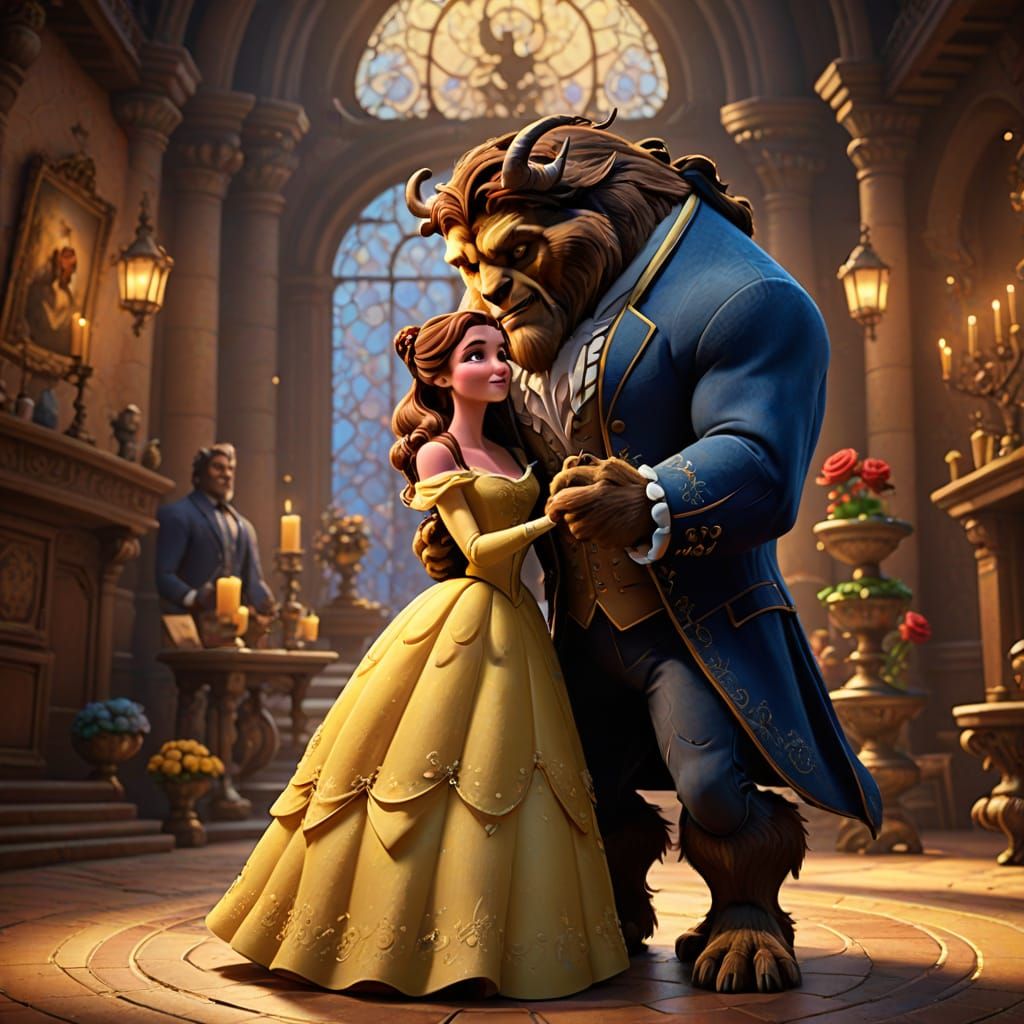 Beauty and the Beast: 3D Digital Art