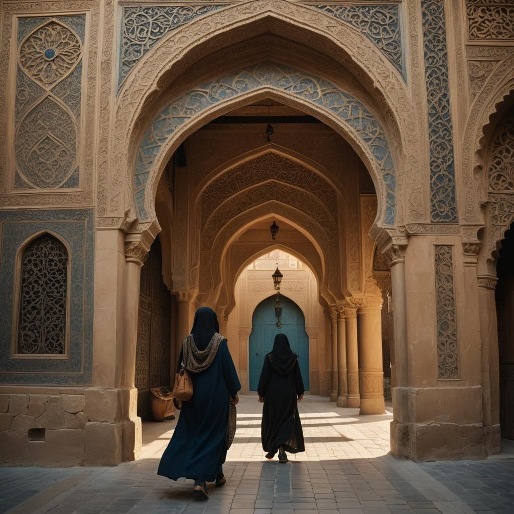 Andalusian Woman in Niqab: Cinematic Film Still