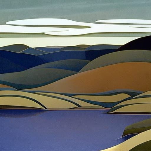 Detailed Landscape with Gouache and Impasto