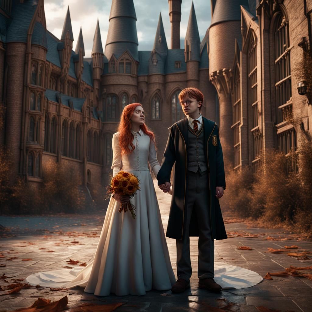 Harry and Ginny's Hogwarts Wedding: Detailed Matte Painting