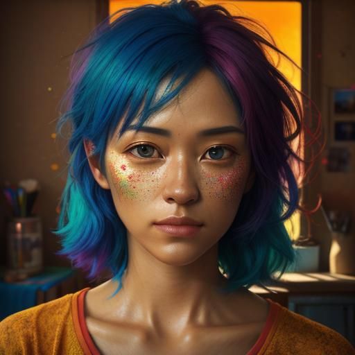 Person Waking in Messy Room: Hyper-Realistic Digital Art