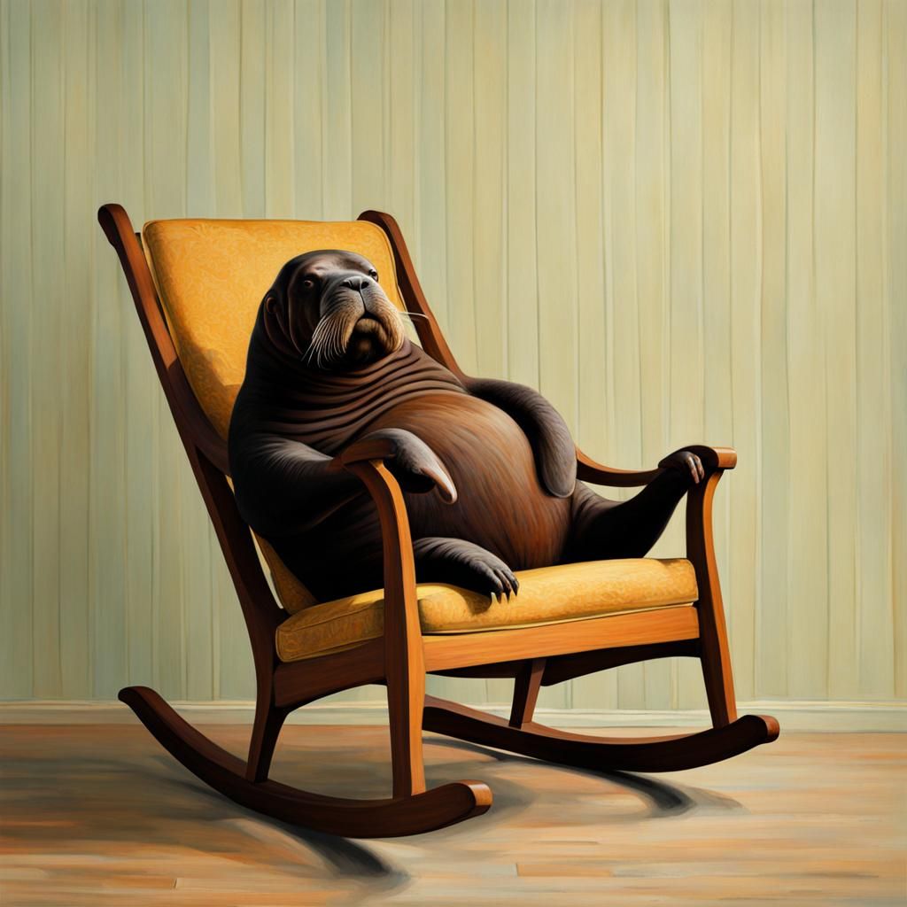 walrus in a rocking chair