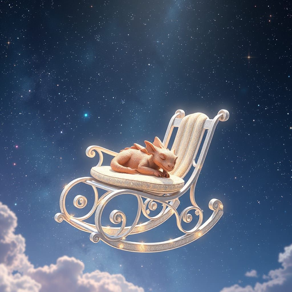 Celestial Dragon in Shimmering Crystal Rocking Chair