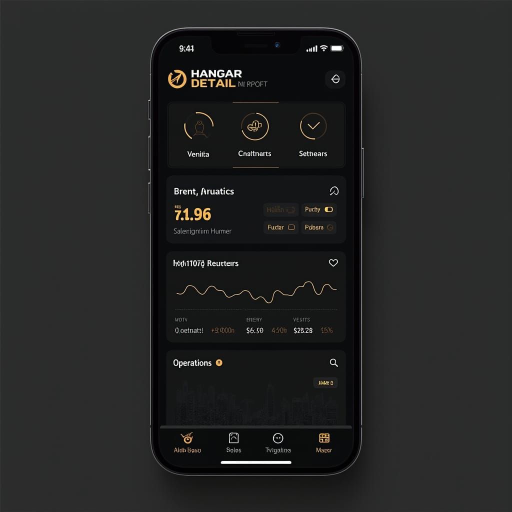 Modern Aviatic Automotive Management App Interface