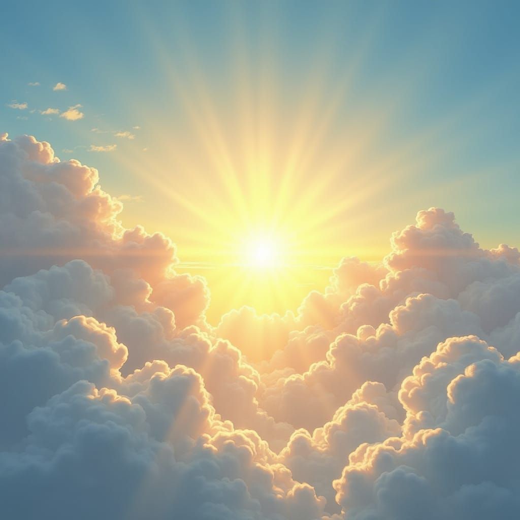 Sunlit Serenity in a Partly Cloudy Sky