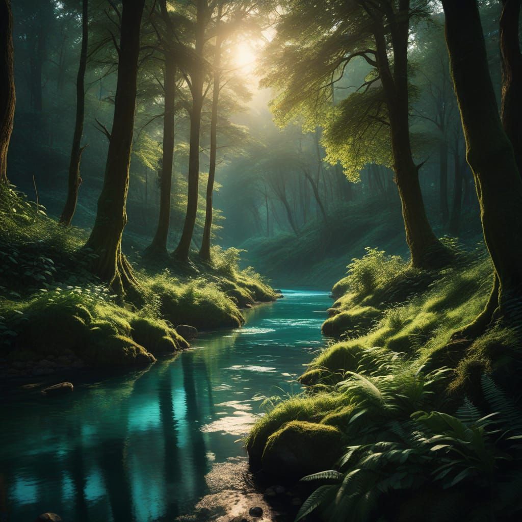 Tender Moment in a Medieval Forest Glade