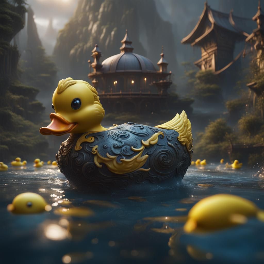 Detailed Matte Painting of a Rubber Ducky