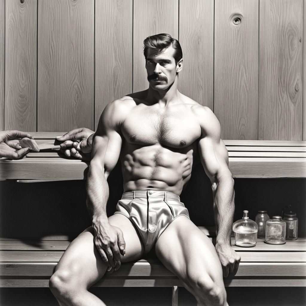 Tom of Finland Style Sauna Scene
