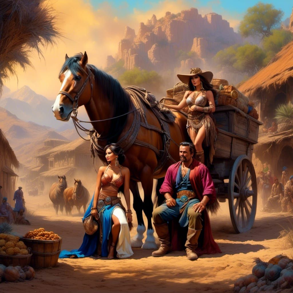 Fantasy Encounter in a Boris Vallejo Style Painting