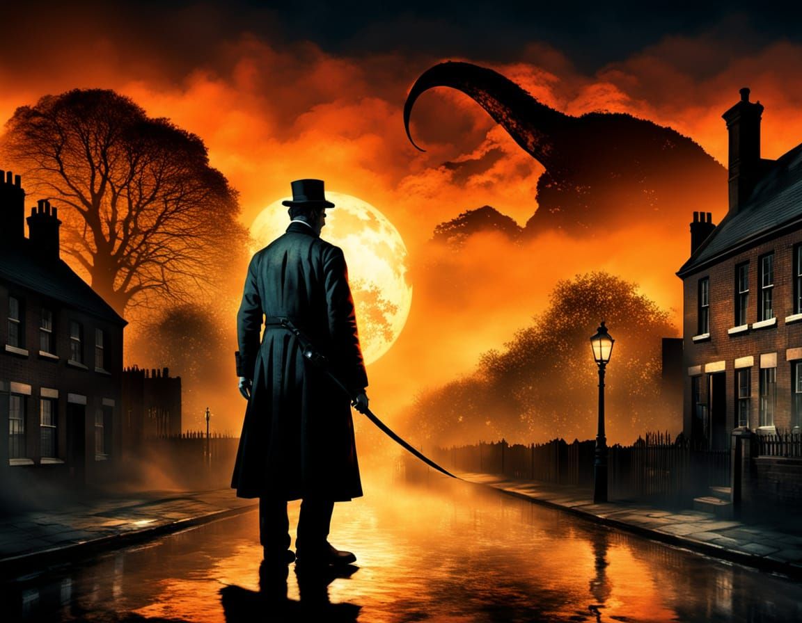 Jack the Ripper: Double Exposure Digital Art