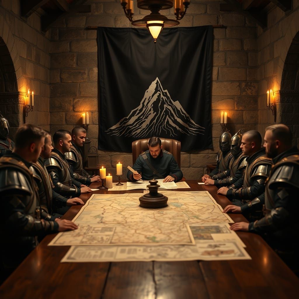 Medieval Military Council in Private Chamber