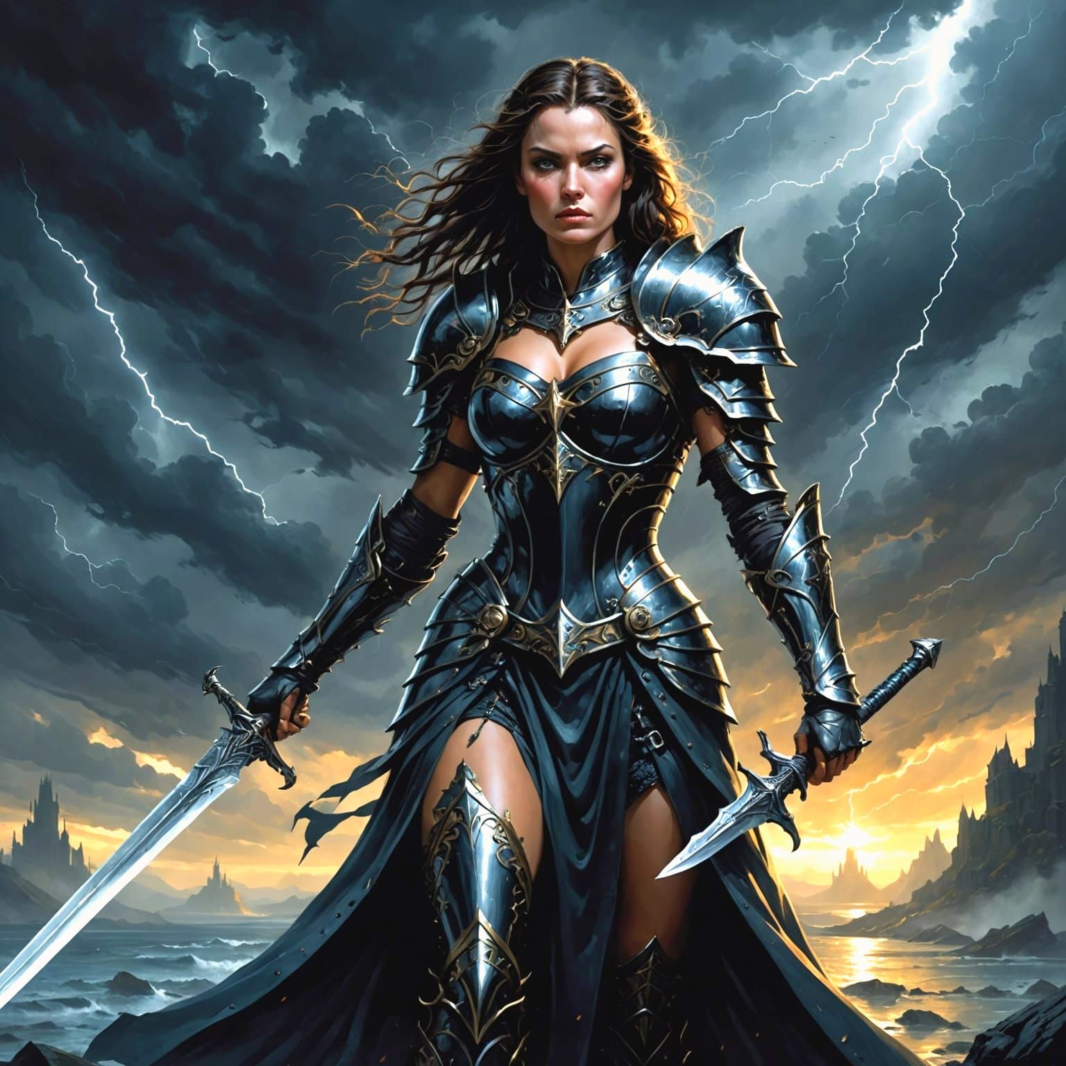 Warrior Queen in Obsidian Glass Armor