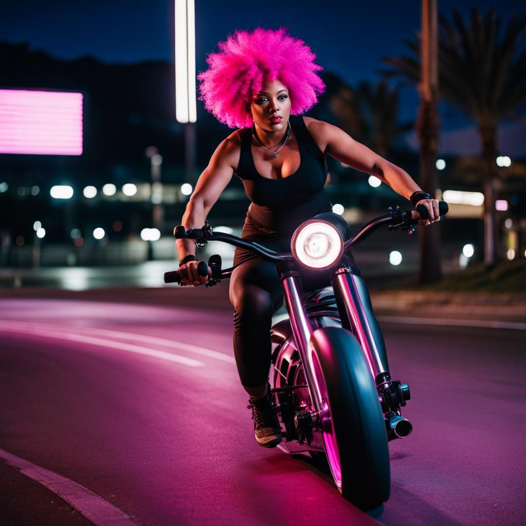 Pink hair rider