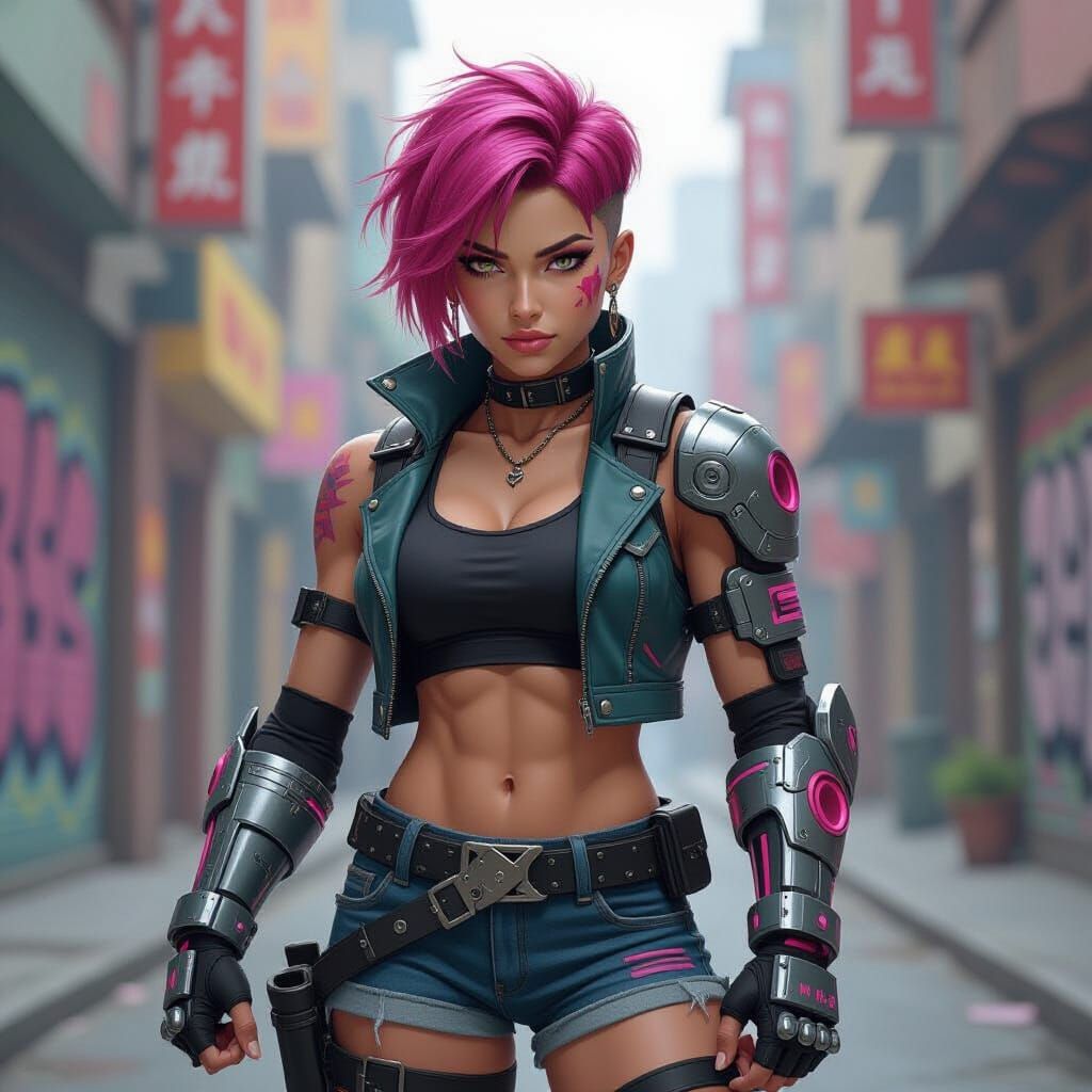 Vi the Fighter with Mechanical Gauntlets