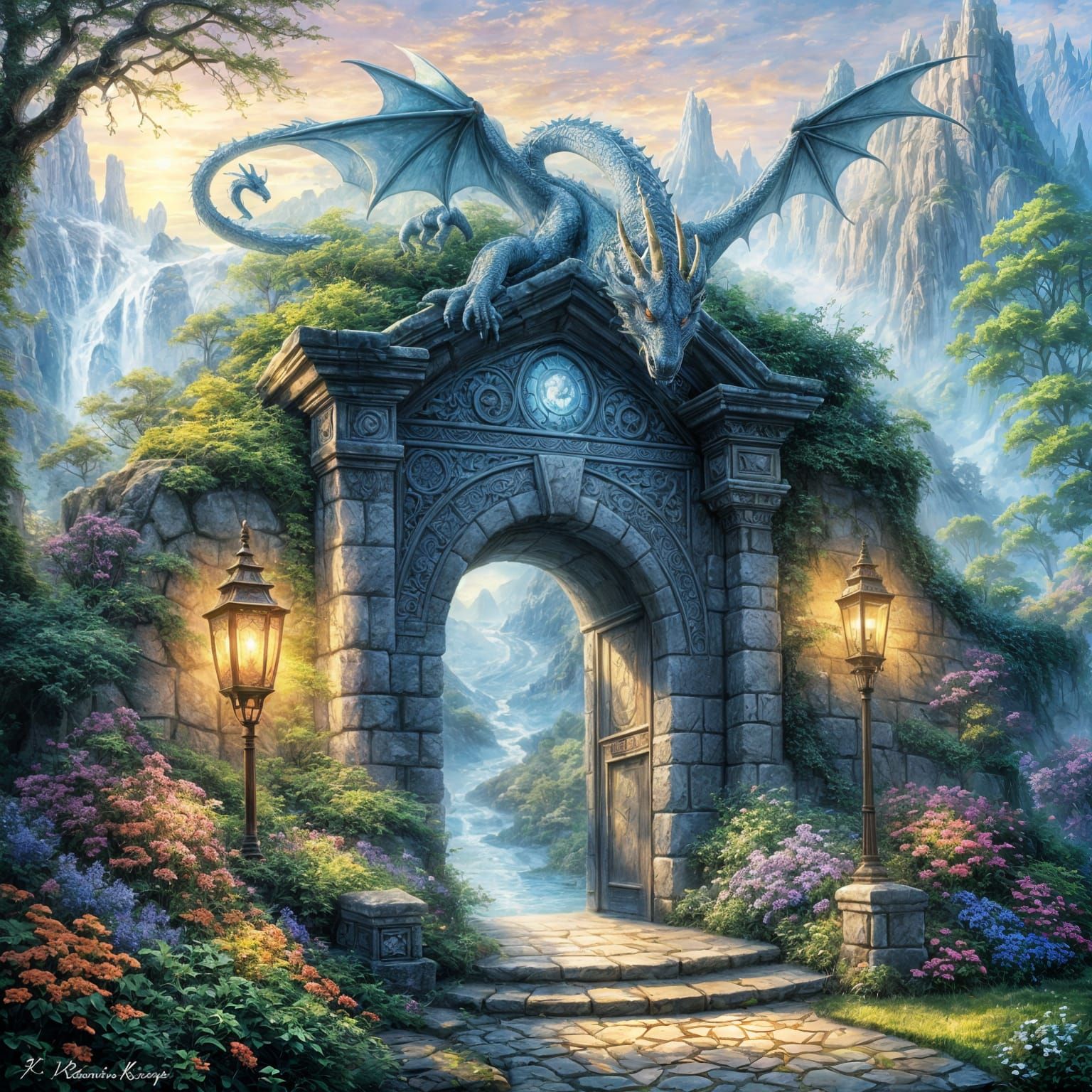 Dragon Guardian of a Magic Portal