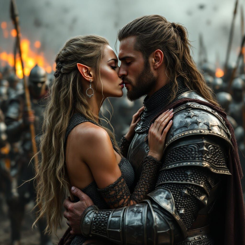 Ethereal Battle Moment in Hyper-Realistic Style