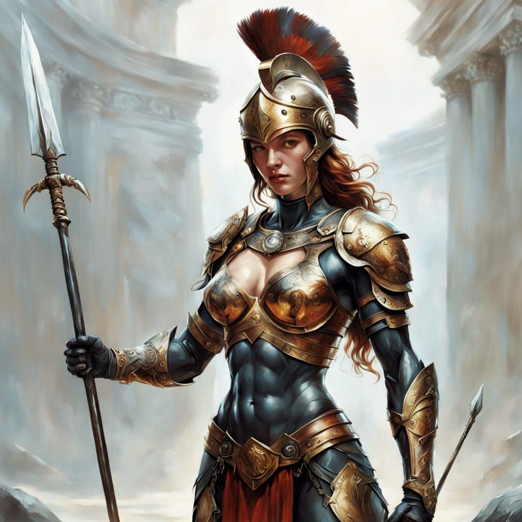 Ancient Greek Warrior in Botticelli Style